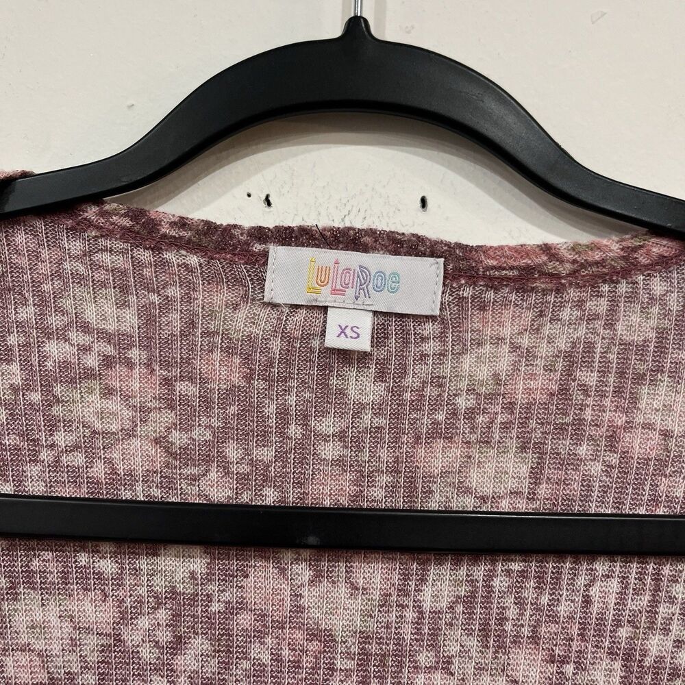 Lularoe Floral Longsleeve Ribbed Cardigan Size XS Pockets - Picture 7 of 7
